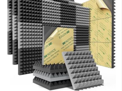 48-Pack Acoustic Panels, 2" Thick, 12"x12" Self-Adhesive Soundproof Foam, Black/Gray