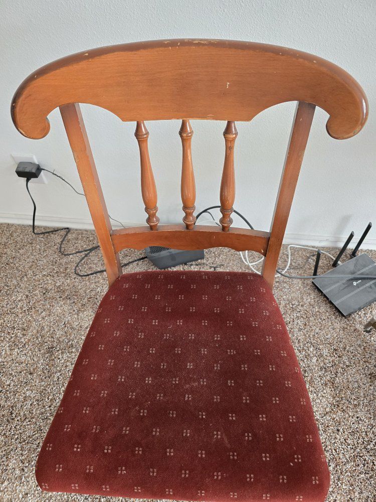 Assorted Chairs Lot - Office Chair, Wooden Dining Chair, and Metal Frame Accent Chair