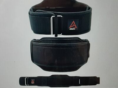 Athletix Heavy Duty 2-in-1 Self-Locking Weight Lifting Support Belt for Women and Men - Size Medium - Black - NEW