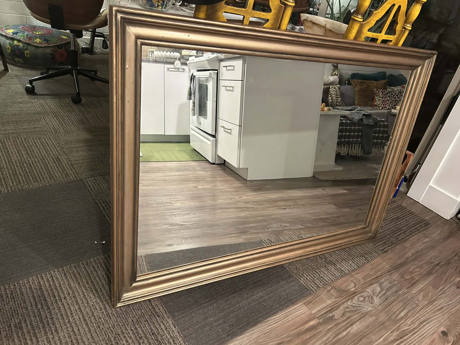 Vintage Wood Gold Framed Mirror/ 50 lbs BEAUTIFUL