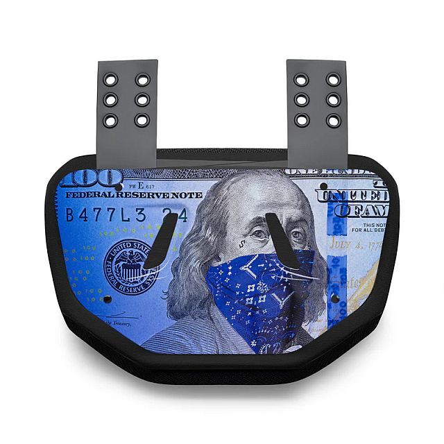 Blue Strips Football Back Plate - Adult - 5 available