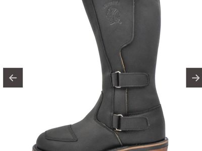 Surefoot Black Leather Motorcycle Boots - Men's, Buckle Straps, Durable Design