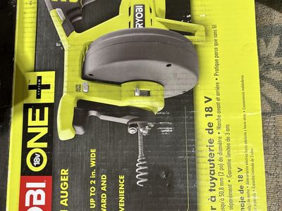 RYOBI ONE+ 18V P4001 Drain Auger - Cordless, Auto-Feed, Clears up to 2" Drains, Battery Included