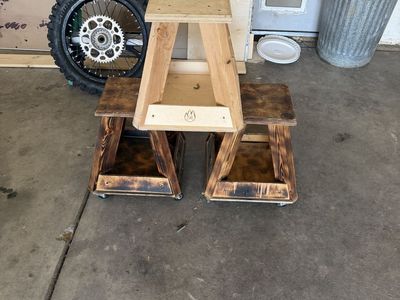 Motorcycle stands with wheels