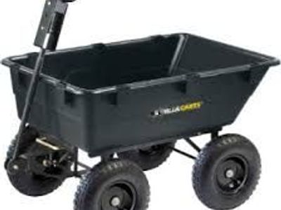 Gorilla 9 Cu. Ft, Heavy Duty 1400 lb Cap. Dump Cart 16" Flat Free Tires 1879605 #101966