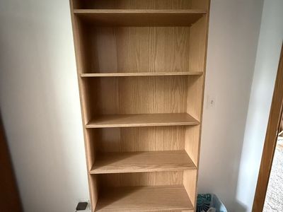 Tall Light Wood Bookcase 6-Shelf Storage Unit Display Shelf