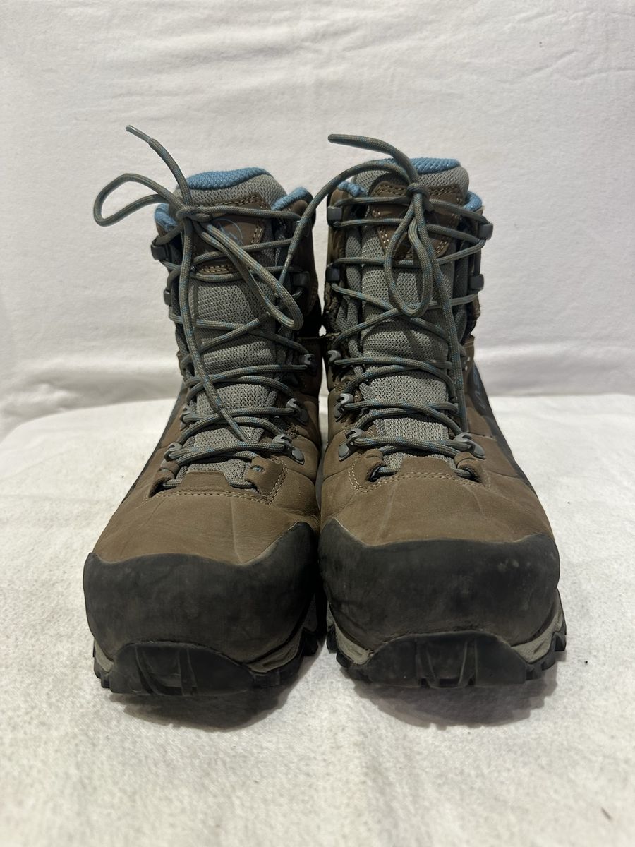 Lasportiva women’s size 7.5 brown/blue and grey trim Gore-Tex Leather and textile hiking boots