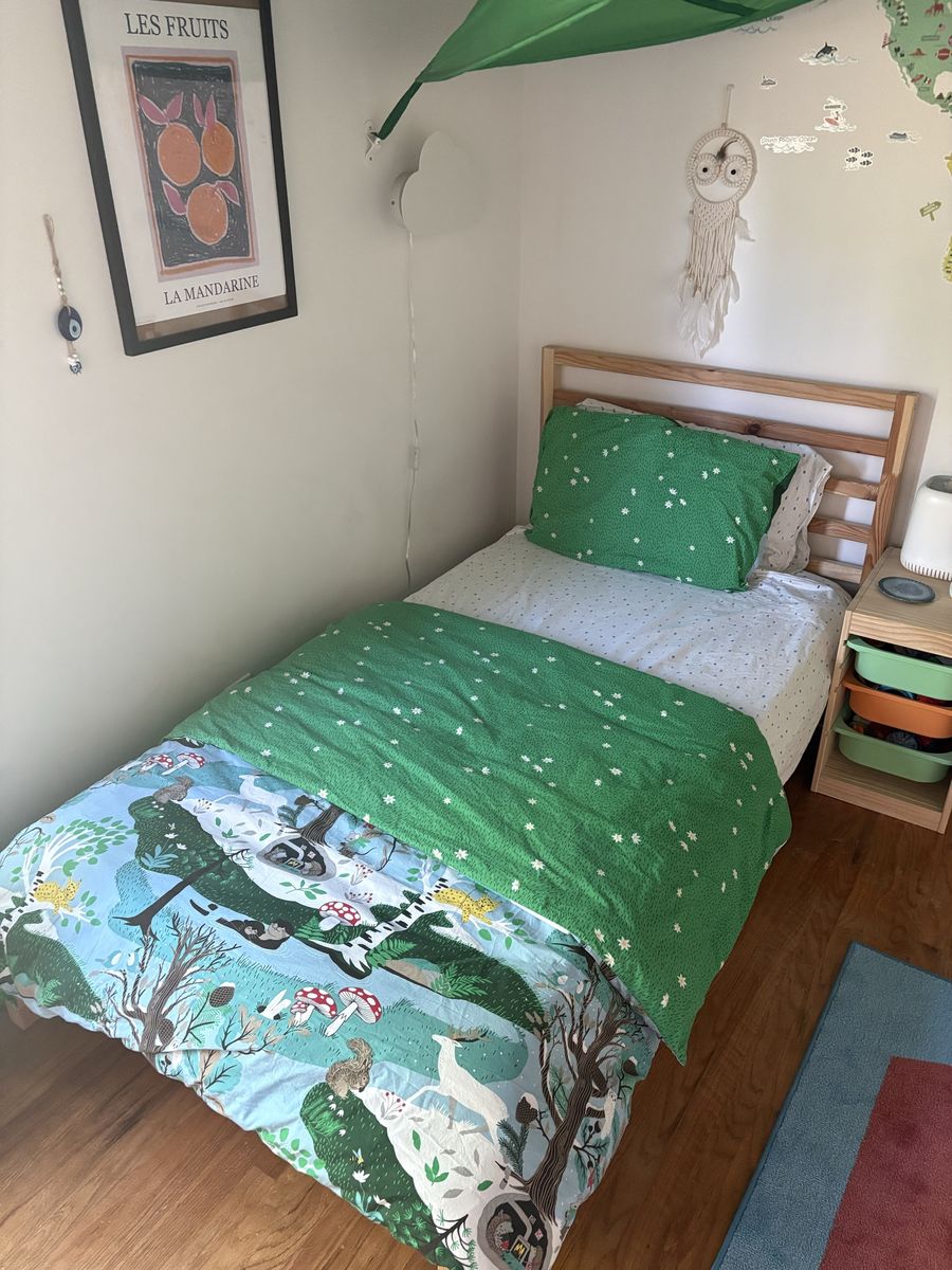 IKEA Tarva Twin Bed Frame and Max and Lily Mattress - Excellent Condition