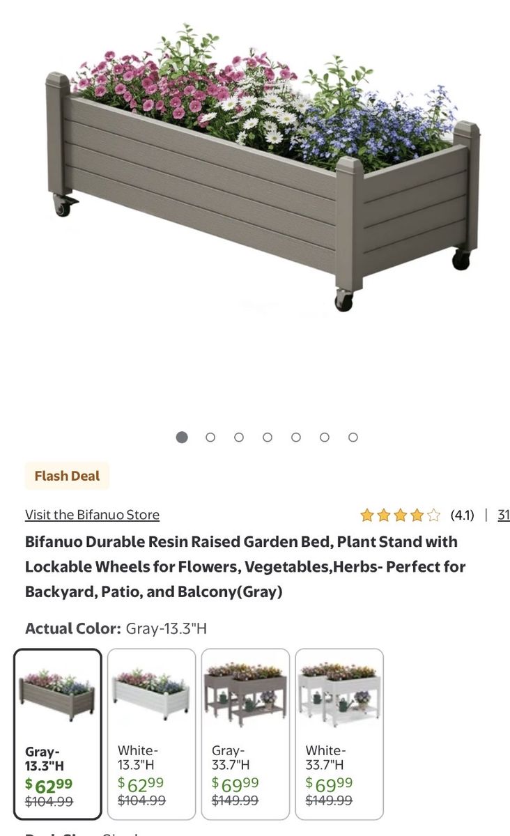 Durable Resin Raised Garden Bed