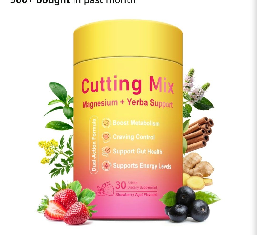 Cutting Drink Mix – Berberine, 5-HTP, Yerba Mate & Magnesium, FOS | Supports Satiety Signaling, Energy & Gut Health | Strawberry