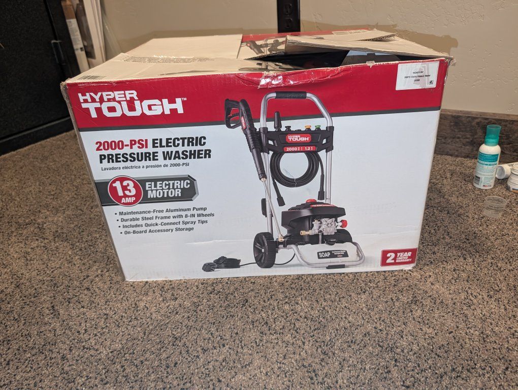Hyper Tough 2000-PSI 1.2 GPM Electric Pressure Washer, 13 Amp Motor, New