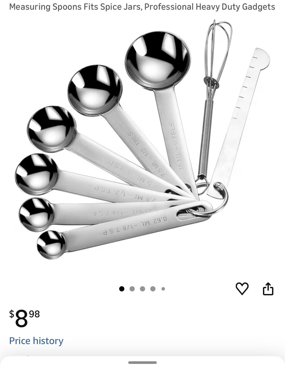 Stainless Steel Measuring Spoons Set Gold - NEW
