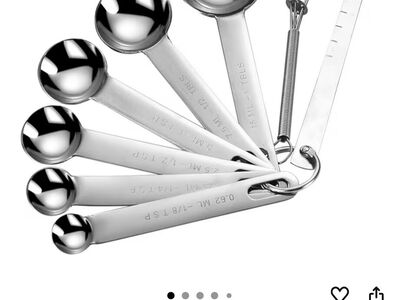 Stainless Steel Measuring Spoons Set Gold - NEW