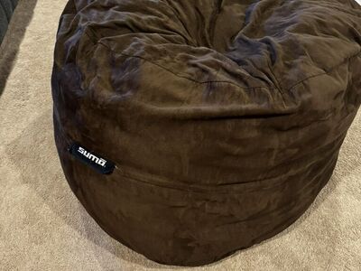 Giant Bean Bag Lounger - Brown Suede