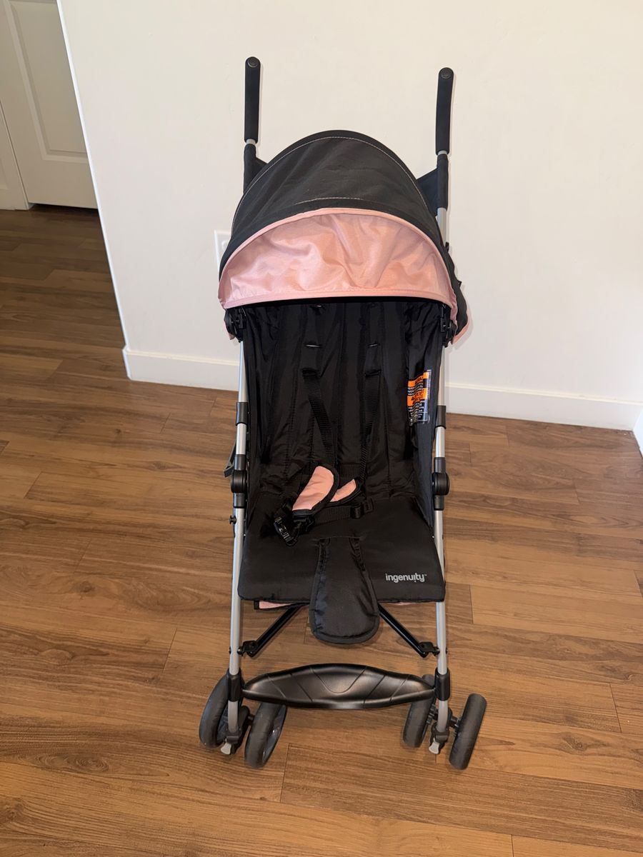 Ingenuity Lightweight Umbrella Stroller Black Pink Accent