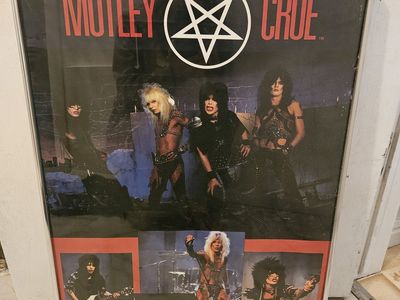 Vintage Motley Crew framed original print. 1980s