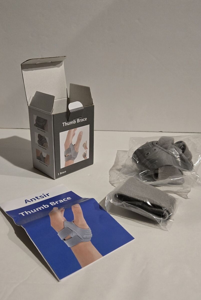 Thumb Brace for Joint Pain. ( Left Hand, Size: M, Gray )
