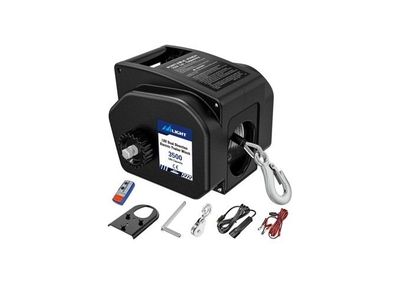 Nilight Portable Electric Boat Trailer Winch 3500 lbs Marine Remote Control and Hand Crank