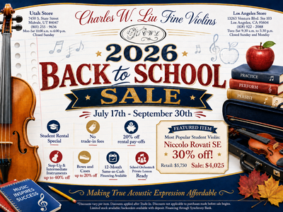 BACK TO SCHOOL SALE violin/viola/cello/bass/bow/case