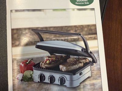 Cuisinart Griddler Gourmet GRID-8 Series with Panini Press Inserts - Sells new at $99.