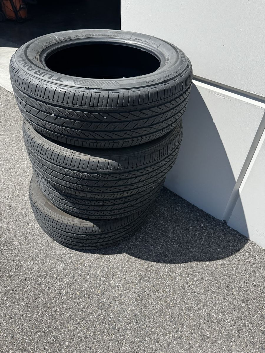 Set of 4 Bridgestone Turanza Tires - Good Condition, All-Season Performance