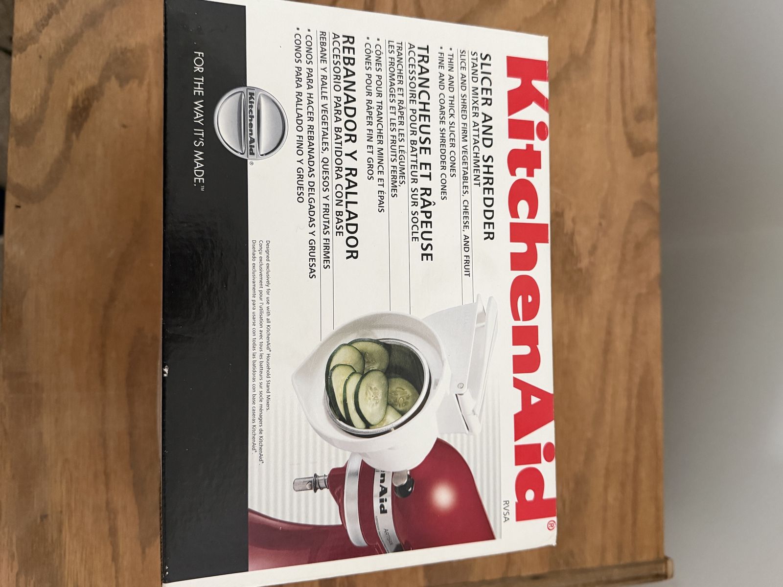 KitchenAid RVSA Slicer/Shredder Attachment for Stand Mixers - Fine & Thick Shredding Cones