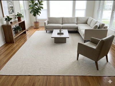 NEW 8x10 Ivory Cream Neutral Rug