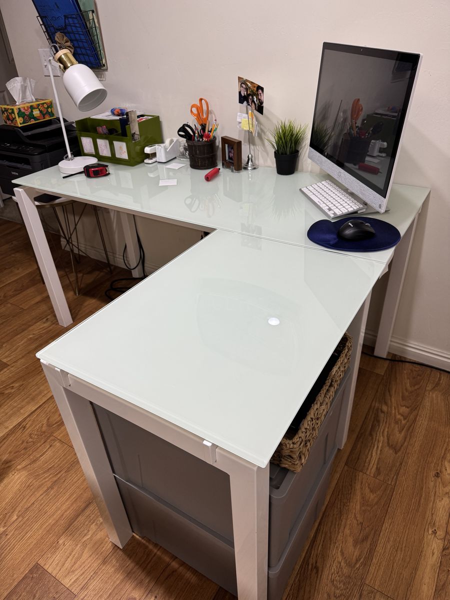 Glass desk!