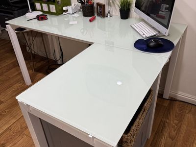 Glass desk!