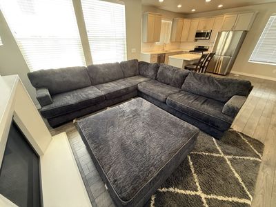 Large Ashley Sectional Couch With Ottoman