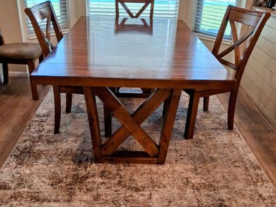 Wood Dining table and 4 chairs