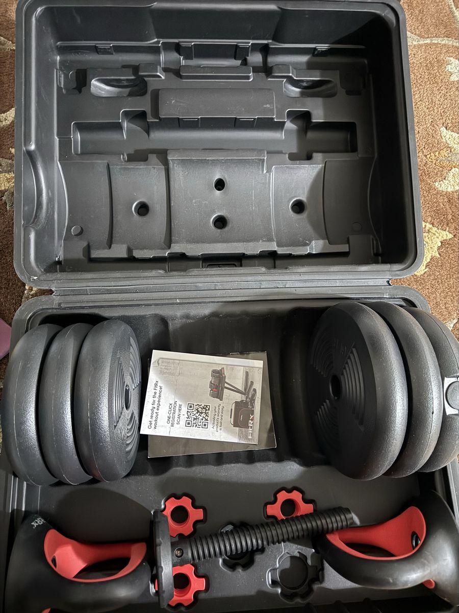 5-in-1 Adjustable Dumbbell Set w/ Barbell, Kettlebell, Push-Up Handles & Case
