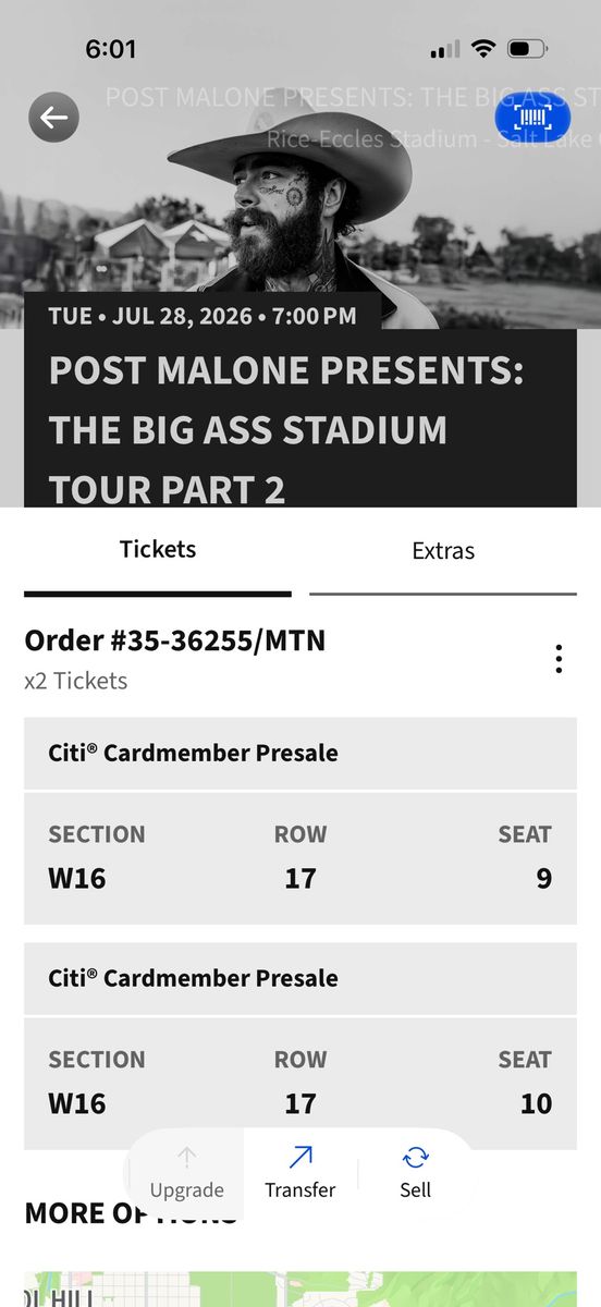 2 Post Malone & Jelly Roll Tickets - The Big Ass Stadium Tour Part 2 - July 28, 2026, Rice-Eccles