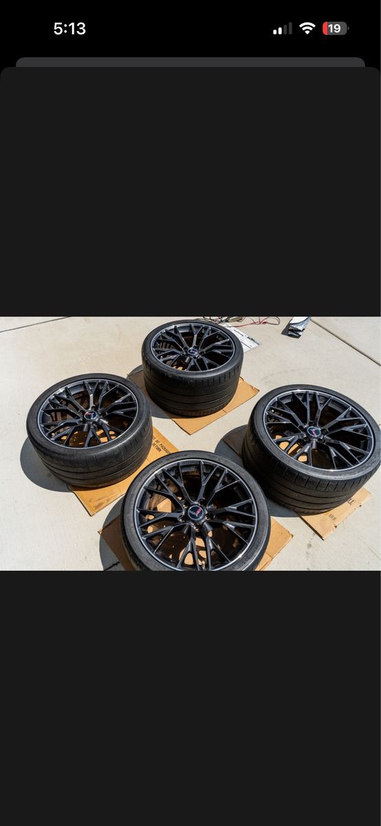 Corvette C7 ZO6 Wheels & Tires - Black, 19/20 inch, Complete Set of 4