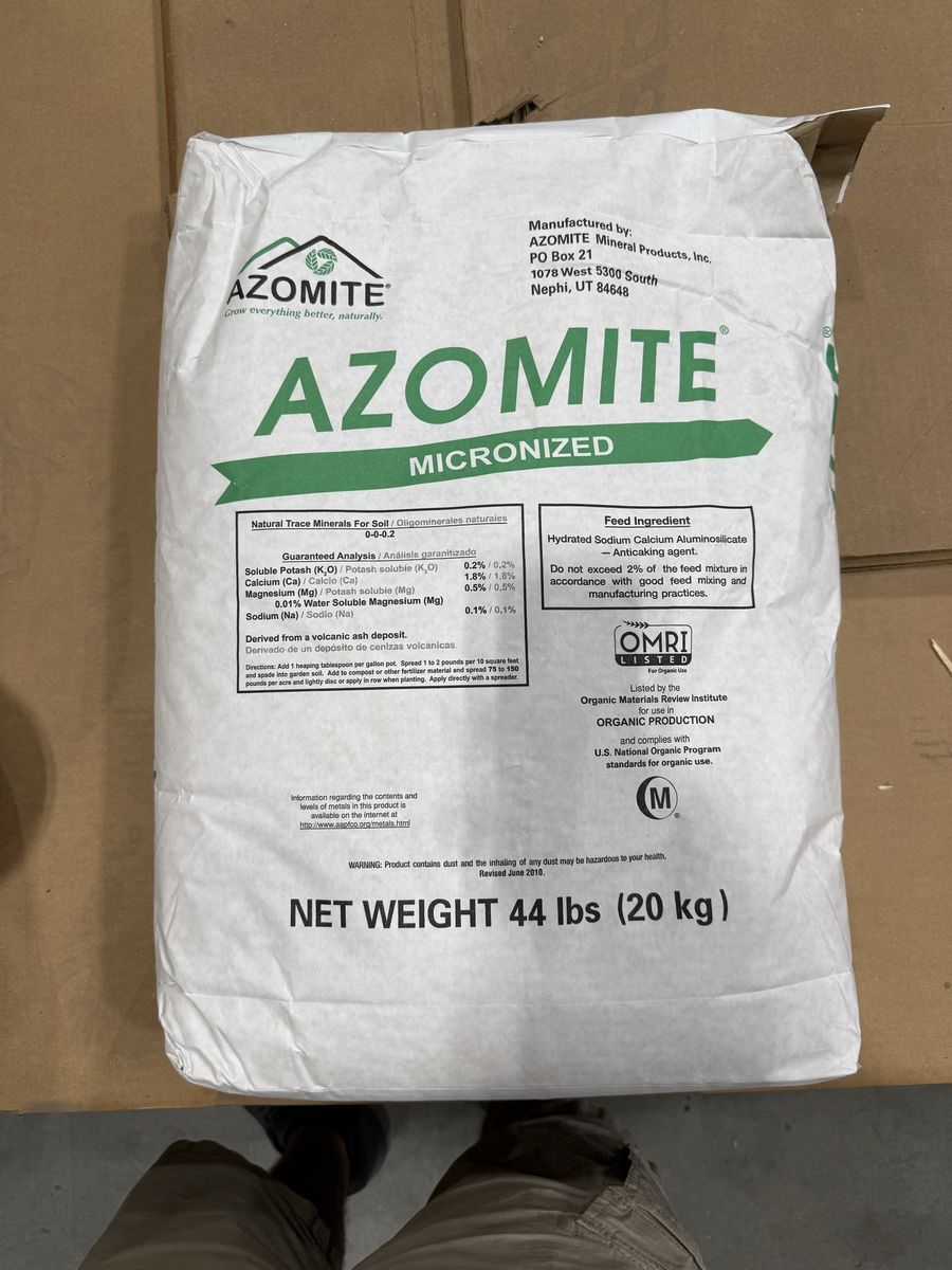 Azomite Micronized Trace Minerals For Soil 44 lb Bag