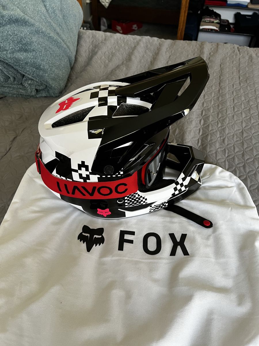Fox Racing Proframe Full Face Mountain Bike Helmet - Black/White Checkered, Size L