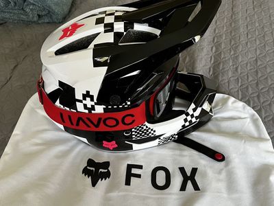 Fox Racing Proframe Full Face Mountain Bike Helmet - Black/White Checkered, Size L