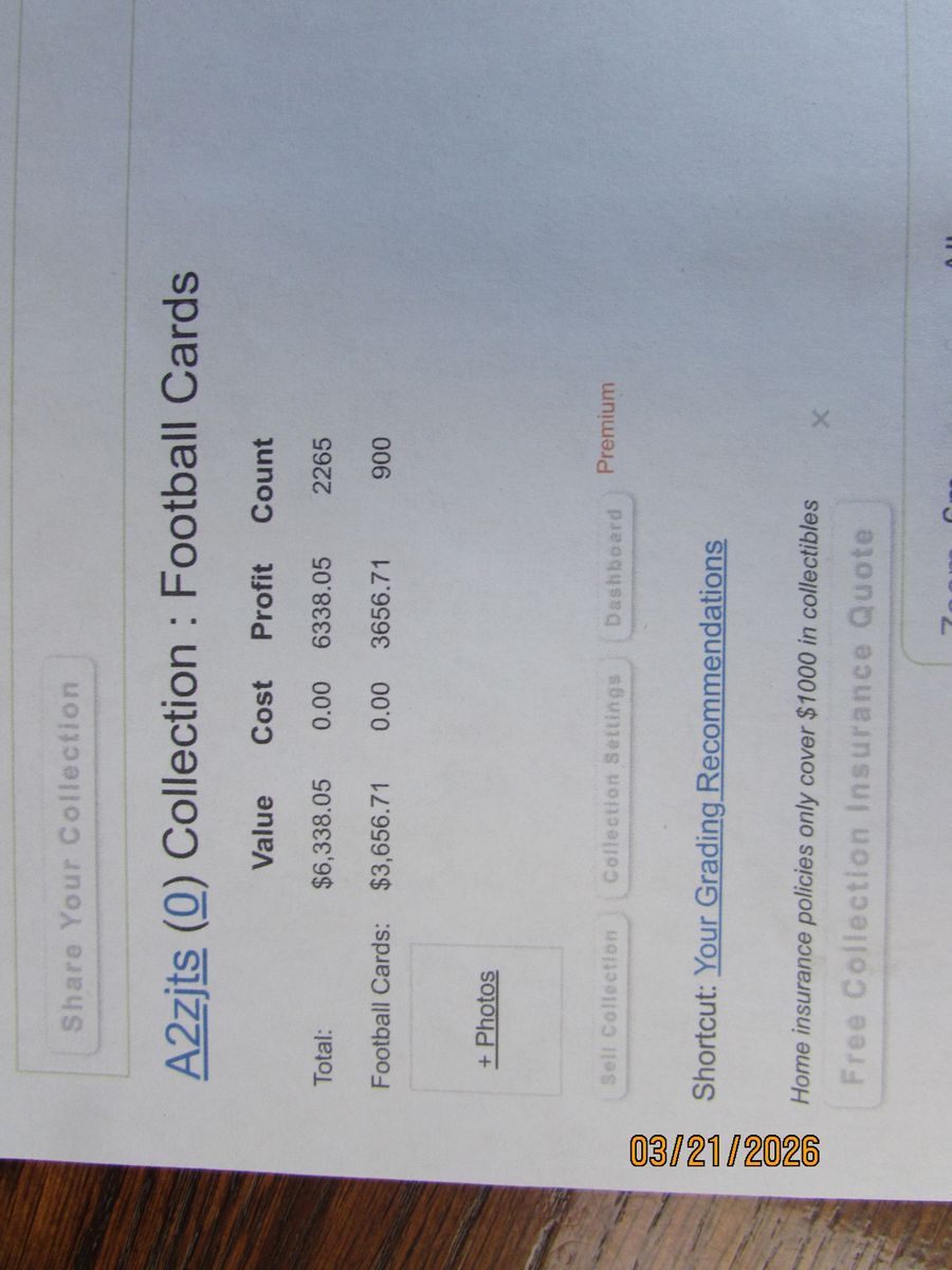 Thousands of Collector cards, baseball, football, etc.