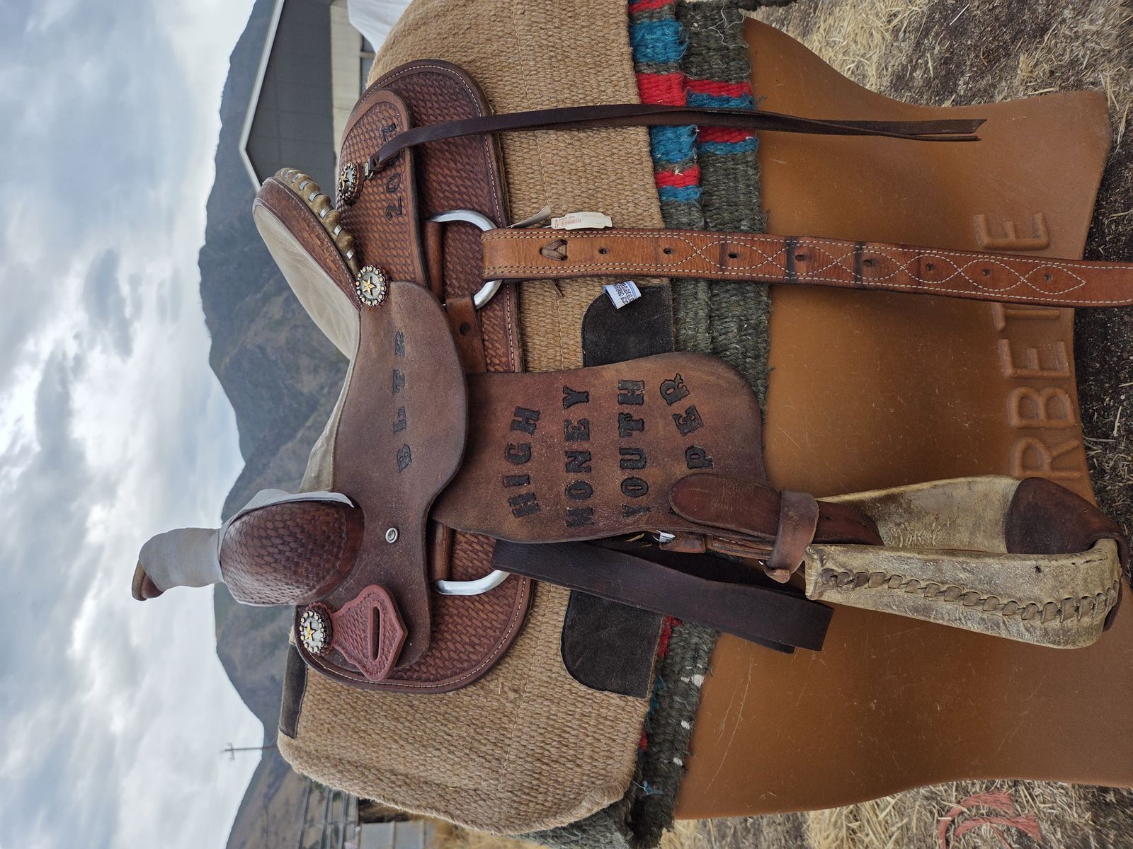 Youth Roping Saddle, Rawhide/Wood Tree, Ready for Work