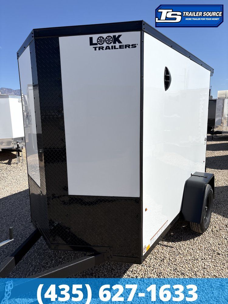 5x8 Look ST DLX Enclosed Cargo Trailer - 6'0" Interior - 3.5K GVWR - .080 PolyCor, Black Out Package, Ramp Door, Rear Spoiler w/
