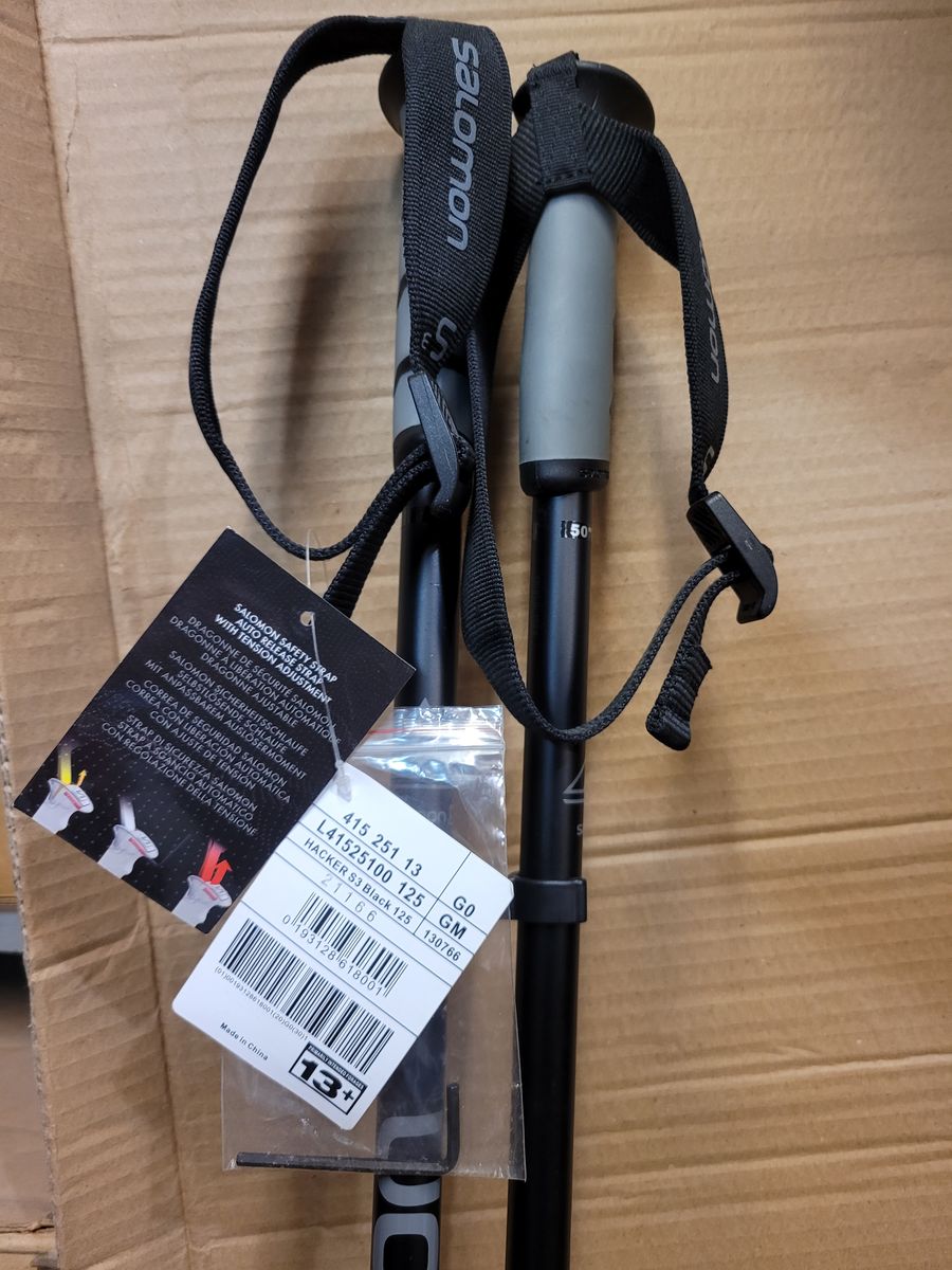 Salomon Hacker S3 Ski Poles, 125 cm