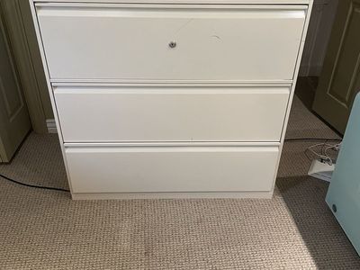 White 3-Drawer Lateral Filing Cabinet - Office Storage Furniture