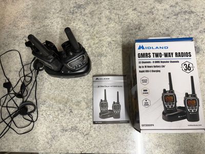 Midland GXT3000VP4 GMRS Two-Way Radios Set with Charger & Accessories