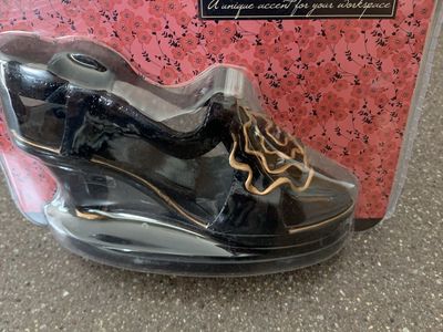 Shoe Shaped Tape Dispenser - Black Wedge Sandal Desk Accessory New