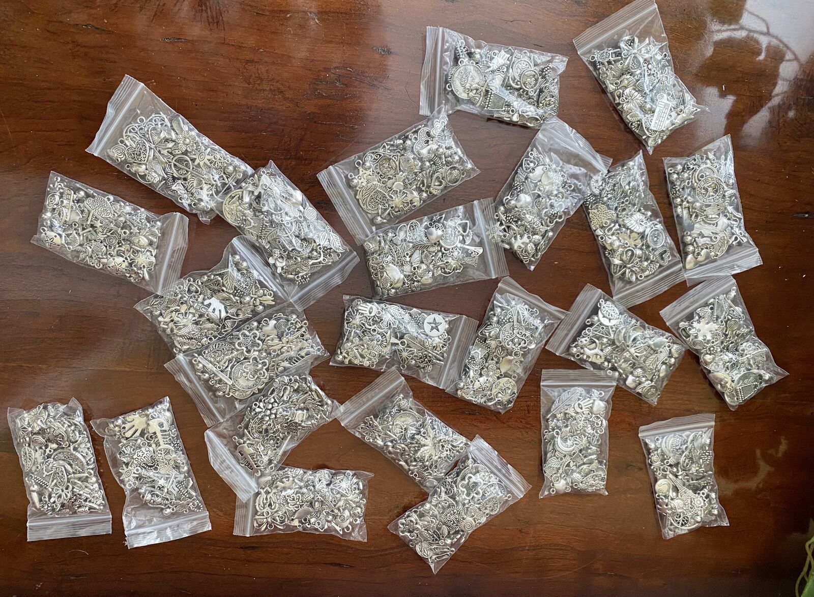 NEW! 50+ Assorted Silver Charms #1 - 2/$15 You get to pick which bags - See Photos For Details