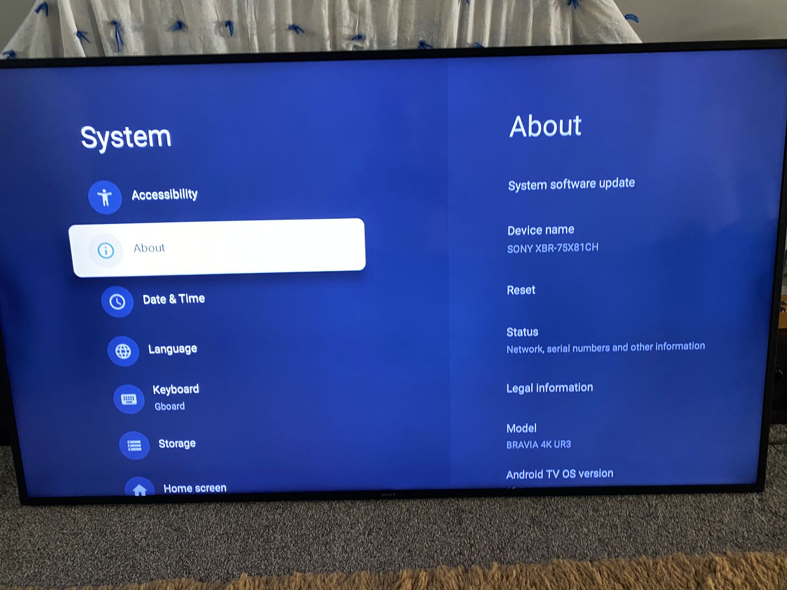 Sony XBR-75X81CH, a 75-inch Sony BRAVIA 4K UHD smart TV