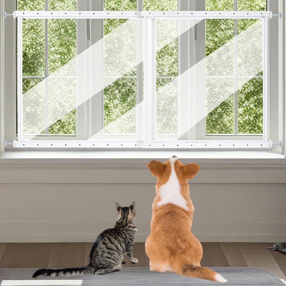 Pet Window Safety Guards, Clear Acrylic Safer Than Bars, Window Guards for Dogs Cats