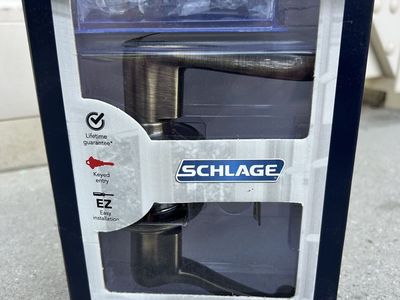 Schlage F51 FLA 609 Flair Keyed Entry Door Lever - Aged Bronze Finish
