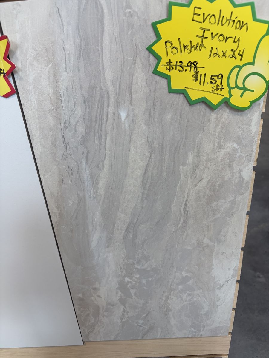 Evolution Polished Ivory 12" x 24" Tile