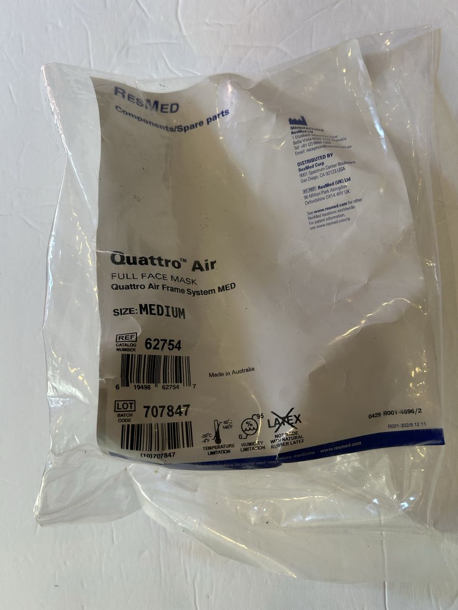 ResMed Quattro Air Full Face Mask System - Medium - REF 62754 - New, Sealed